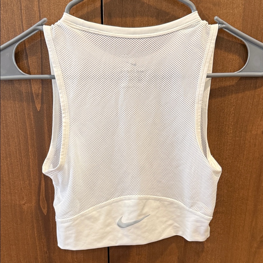 Nike White Mesh Athletic Tank